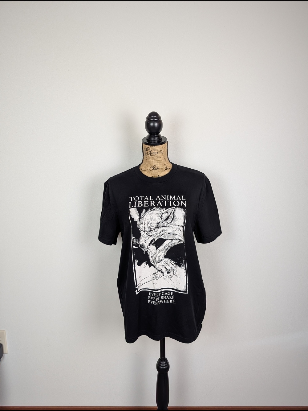 Black Total Animal Liberation T-shirt! ✊🐺🖤